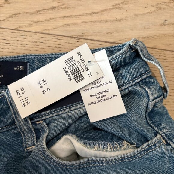 Hollister Ultra High-Rise Ripped Medium Wash Dad Jeans - Picture 4 of 6